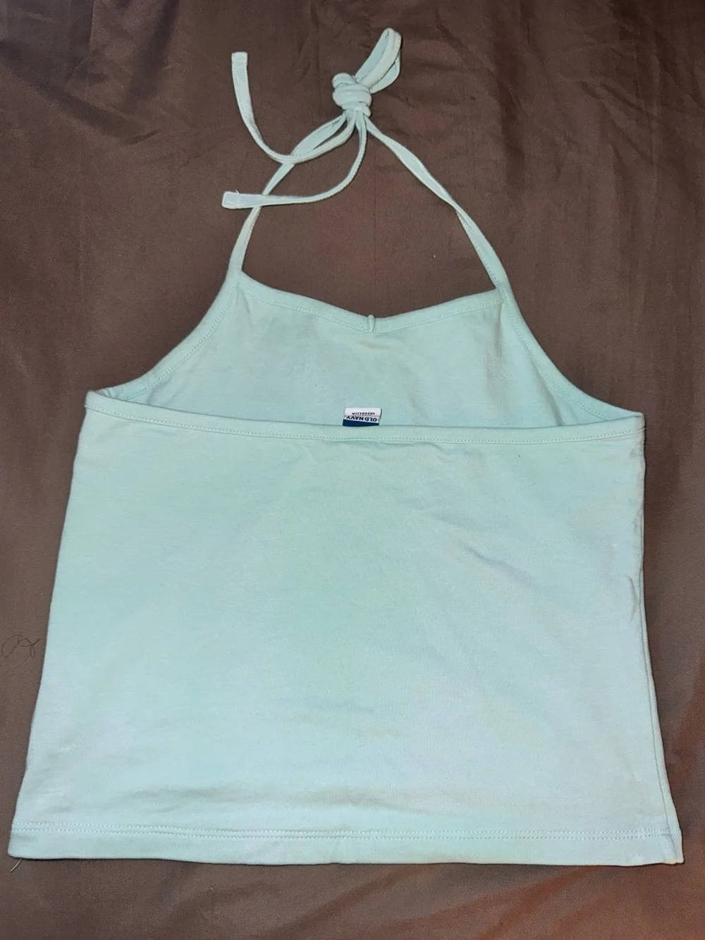 Old Navy Girls Mint Green Halter Tank Top Size M 8 Stretch Cotton Y2K